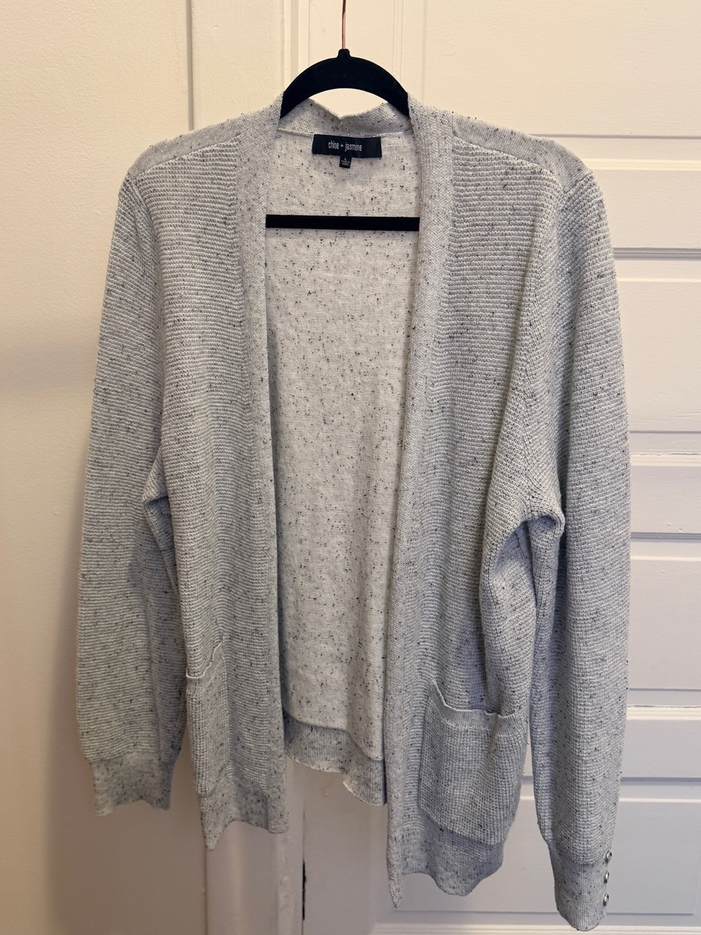 Open-Front Light Heather Gray Cardigan